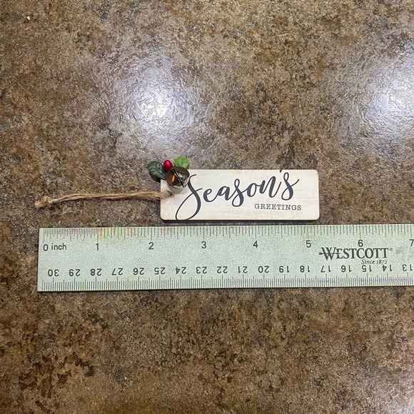 Christmas Ornaments Rustic Farmhouse Set of 5 Country Cottage Black Cream - Picture 3 of 3